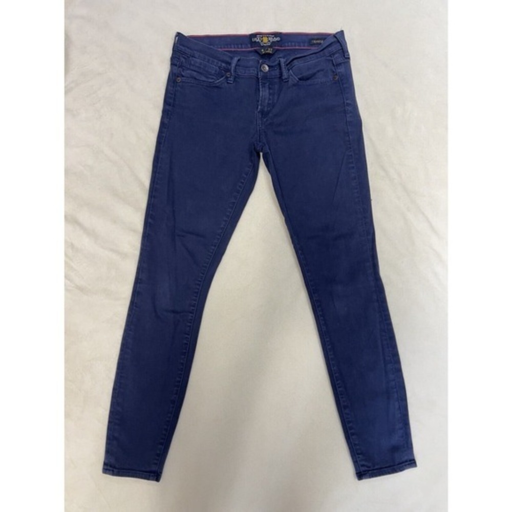 Lucky‎ Brand Charlie Women's Skinny Jeans Size 4 Navy Pink thread